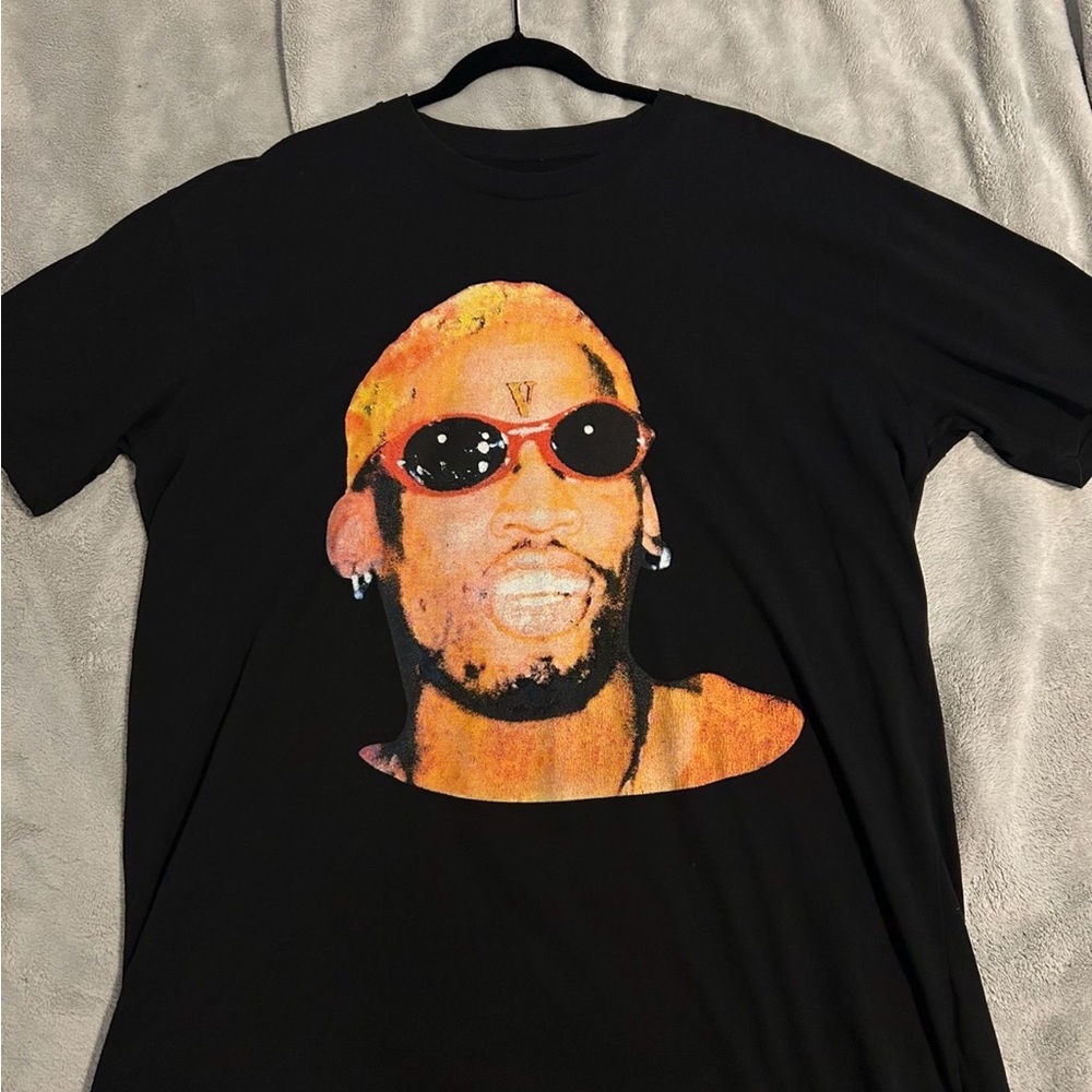 Men’s VLONE Dennis Rodman Airbrush Graphic T-Shirt Size 2XL - Picture 2 of 3